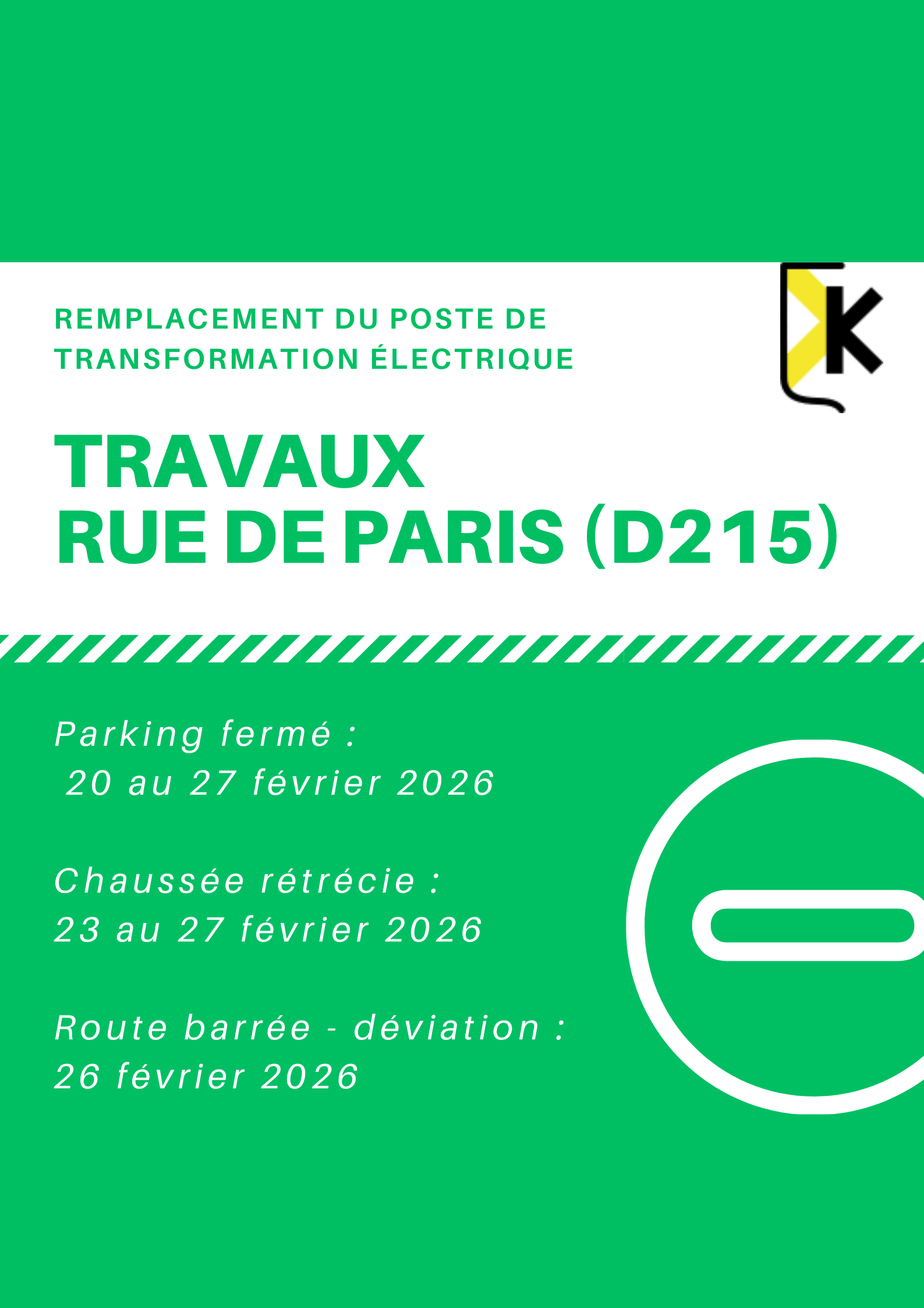 You are currently viewing Travaux rue de Paris (D215) – Remplacement du poste de transformation électrique
