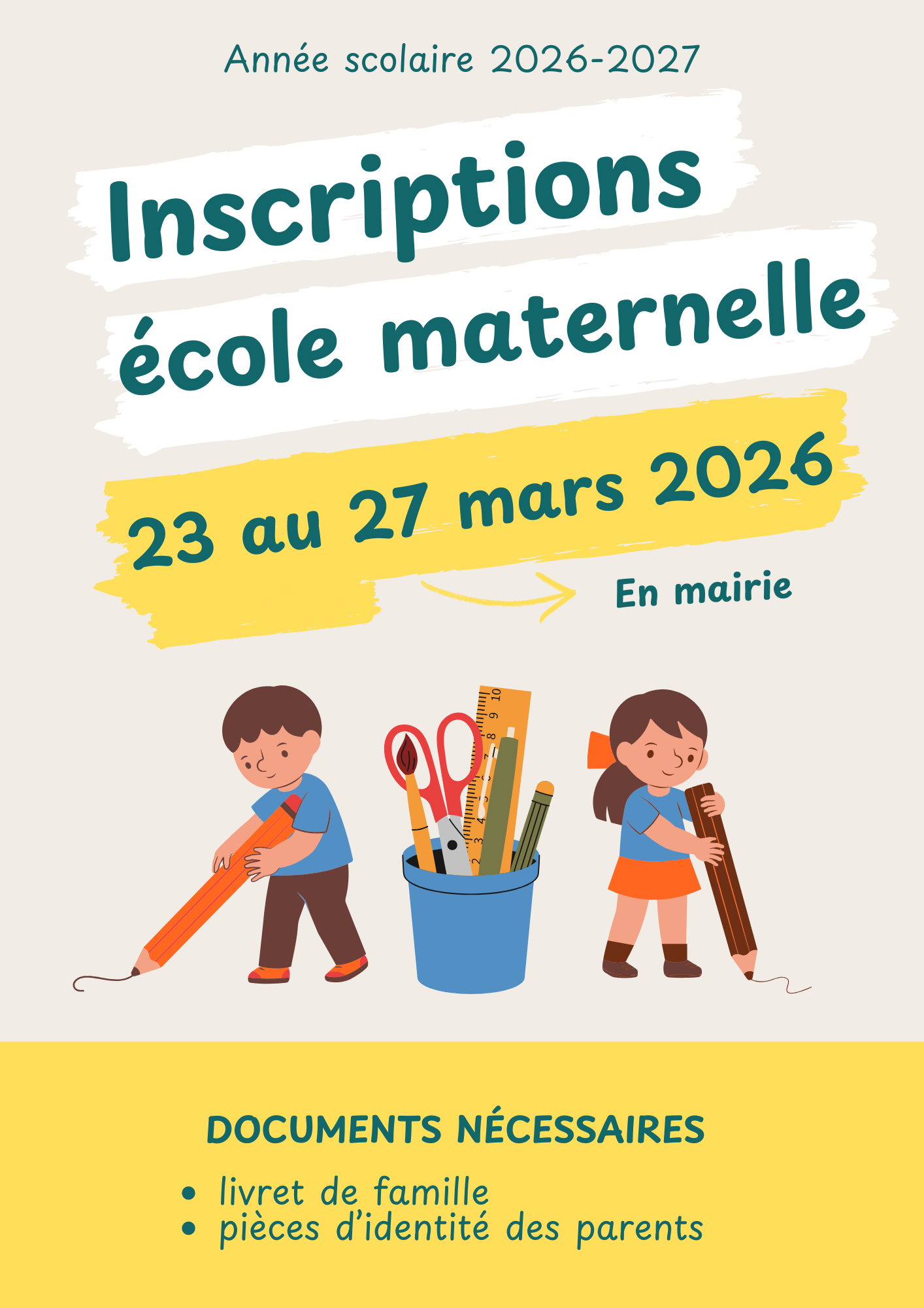 You are currently viewing Ouverture des inscriptions à l’école maternelle